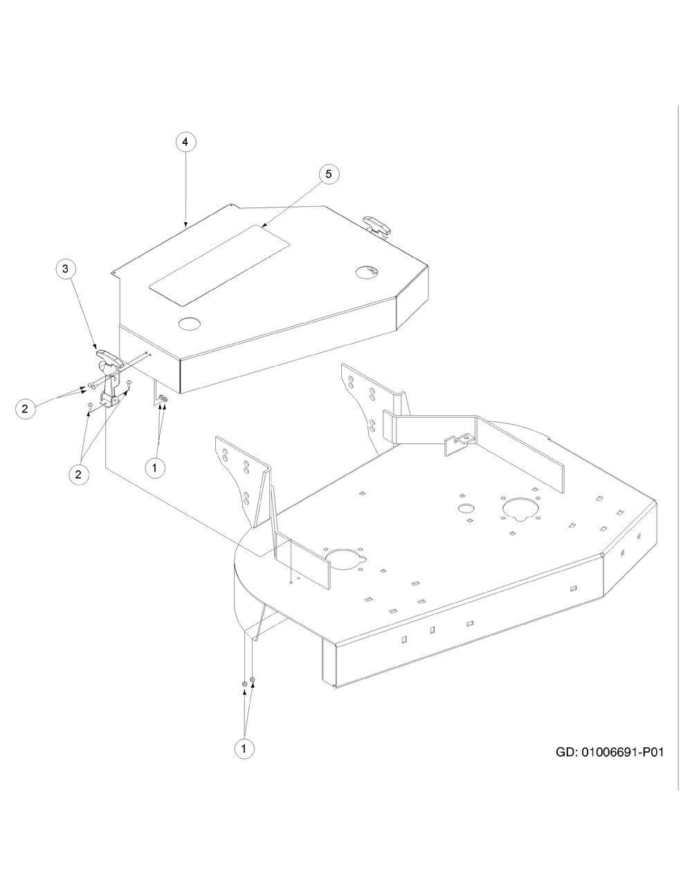 Cover Assembly 36-Inch Diagram and Parts List for H1536 55AI4HPR750-WAM Cub Cadet Lawn Mower